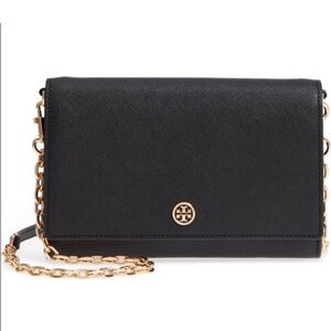Tory Burch Black Crossbody with Gold Chain